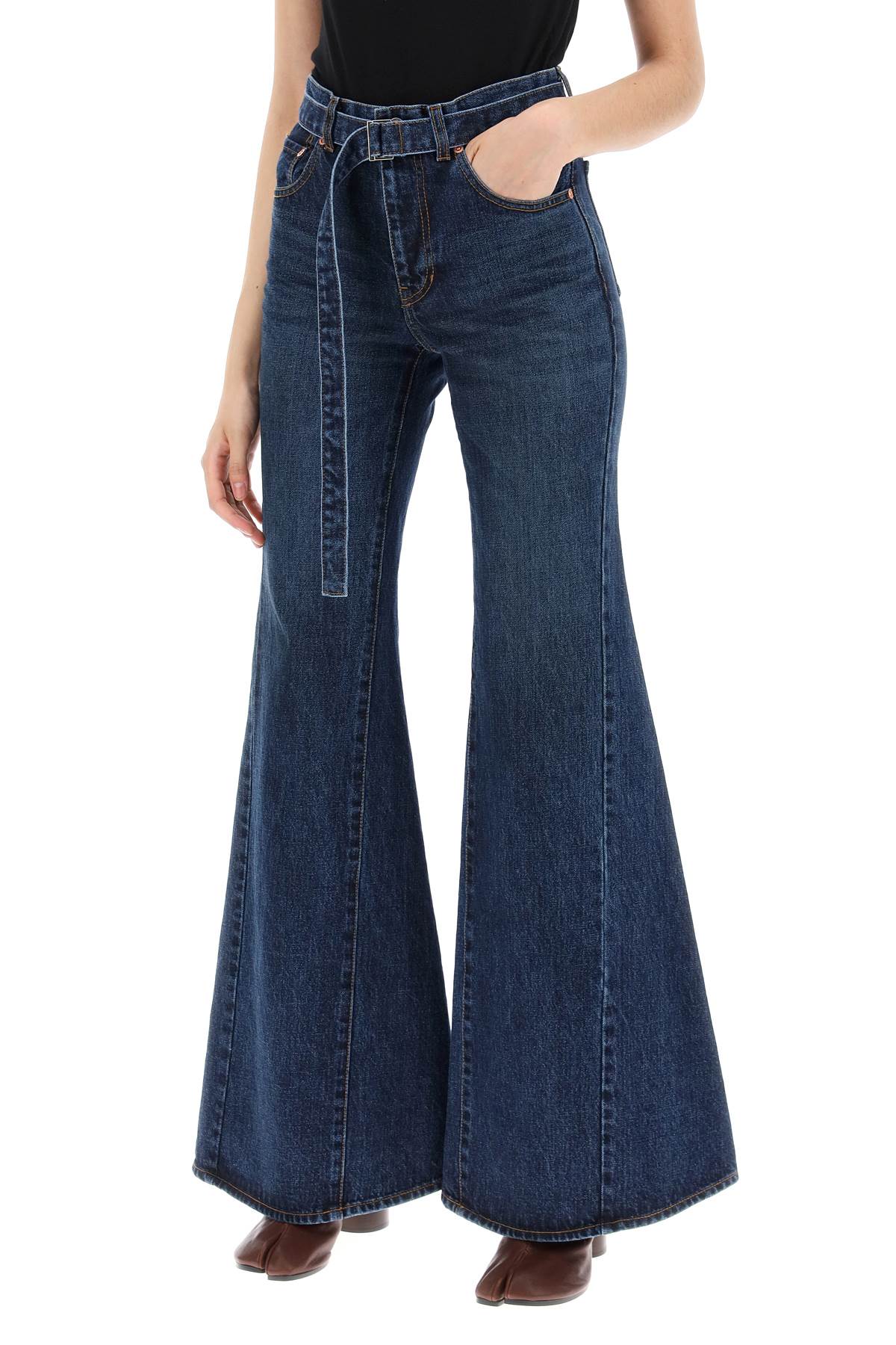 Sacai Bootcut Jeans with Matching Belt image 3