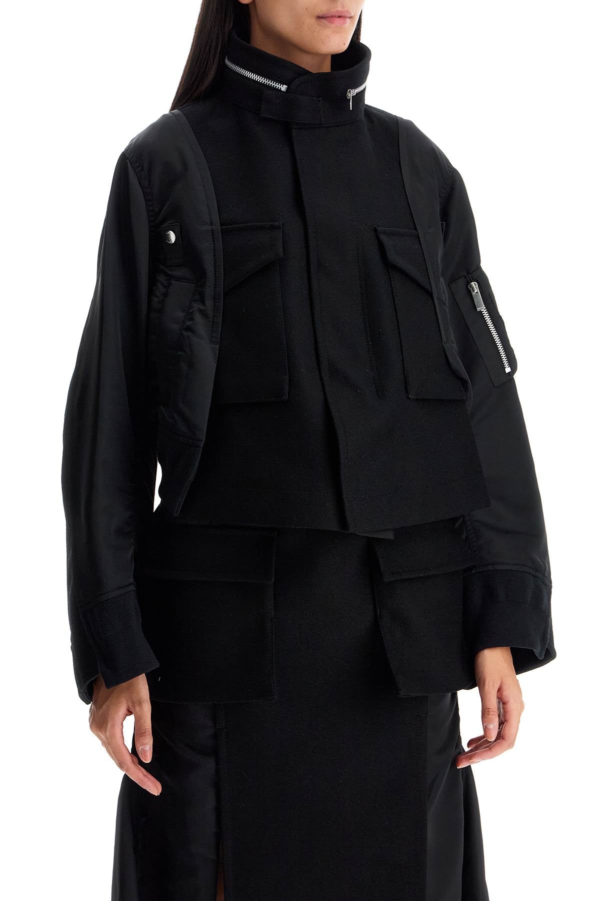 Sacai Boxy Wool & Nylon Jacket image 1