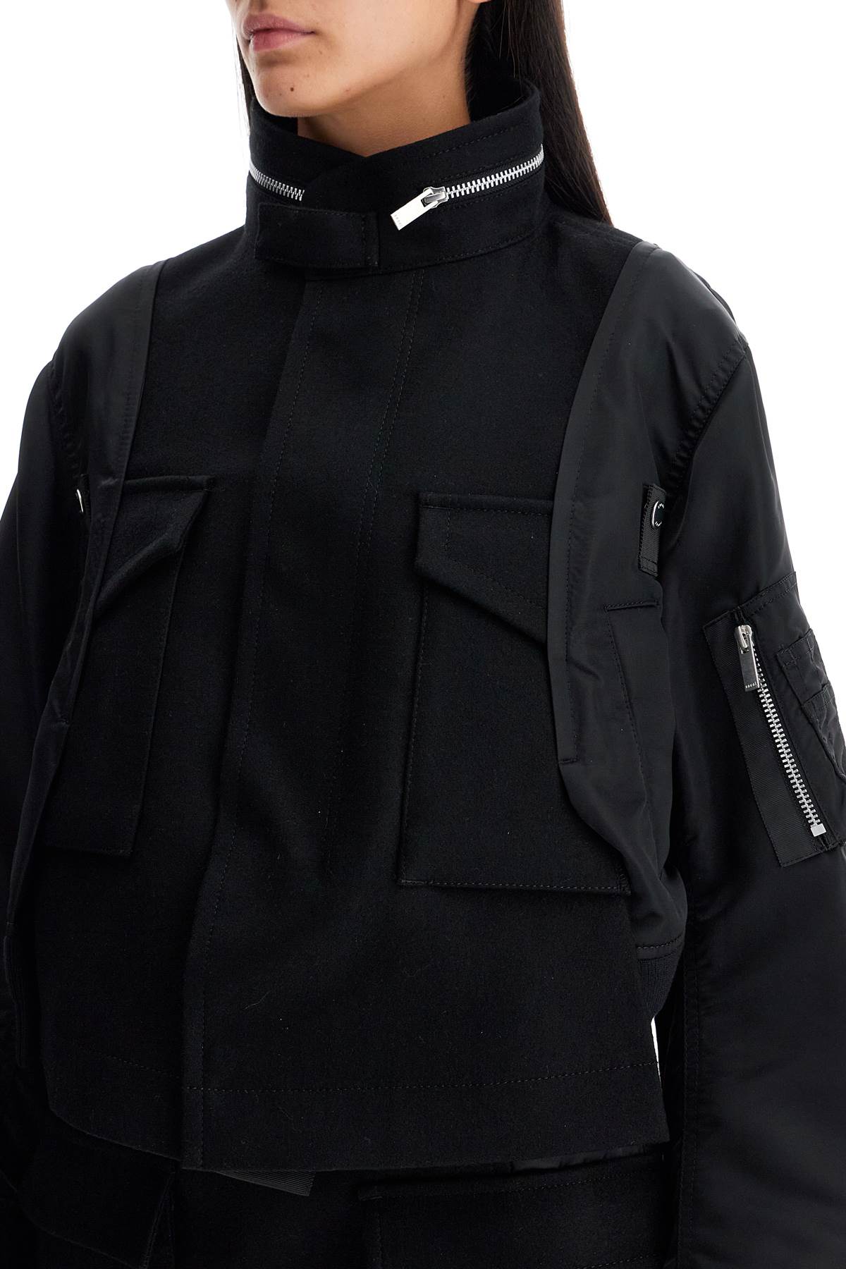 Sacai Boxy Wool & Nylon Jacket image 3