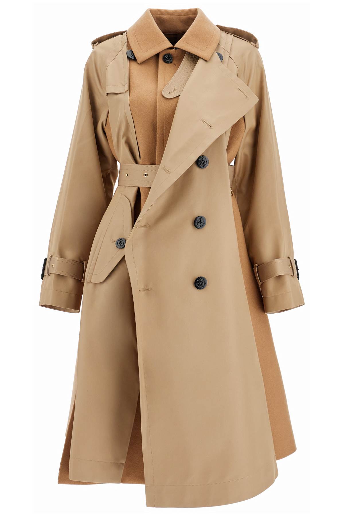 Sacai Hybrid Gabardine and Melton Wool Coat image 0