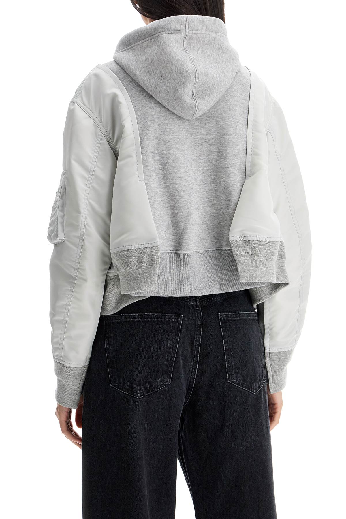 Sacai Hybrid Zip-Up Hoodie Sweatshirt image 2