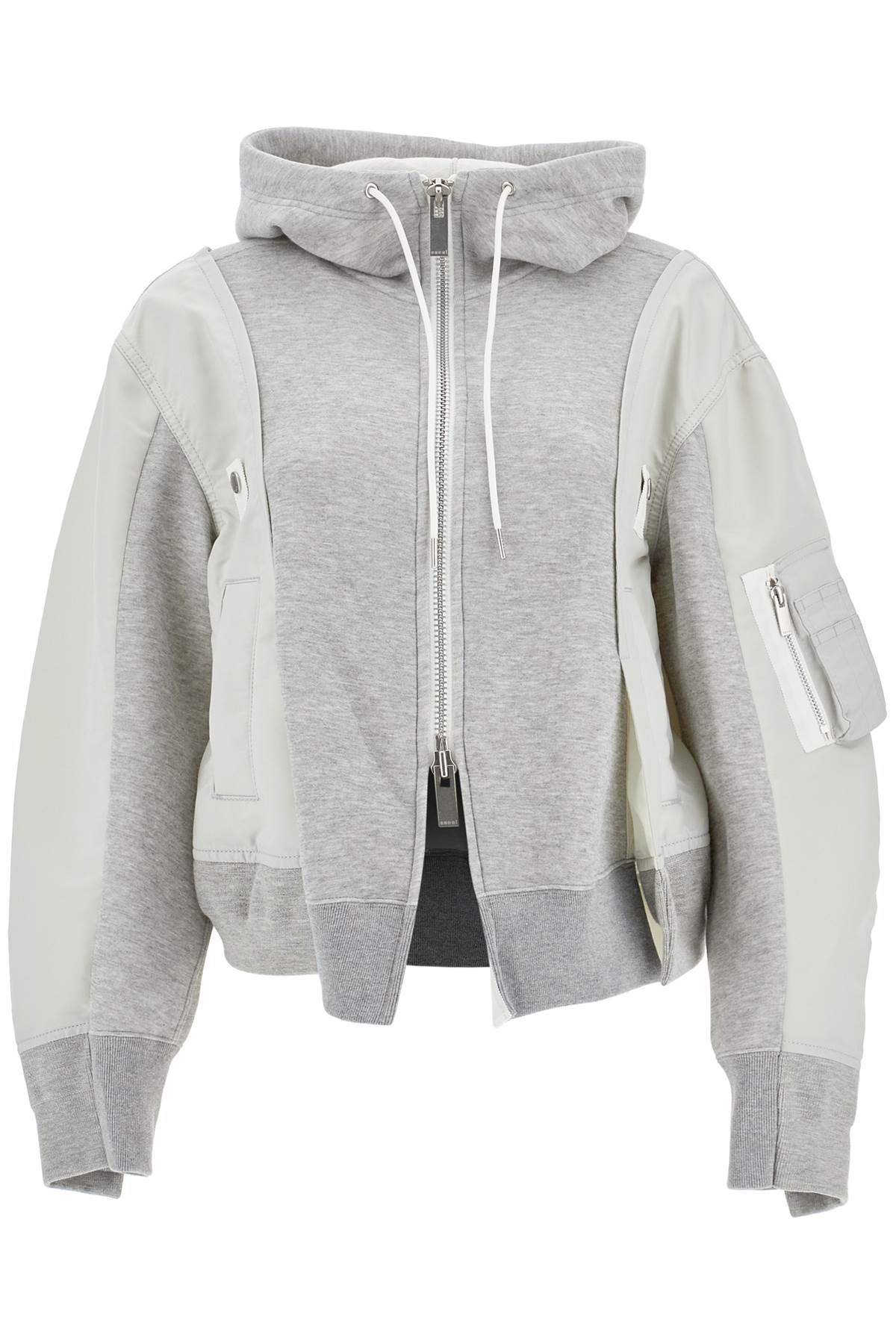 Sacai Hybrid Zip-Up Hoodie Sweatshirt image 0