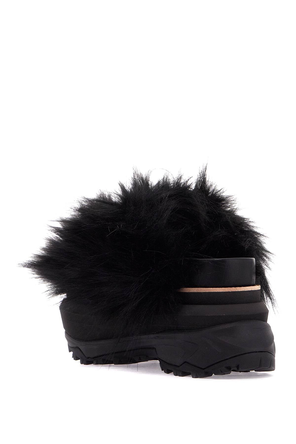 Sacai slides with faux fur strap image 2