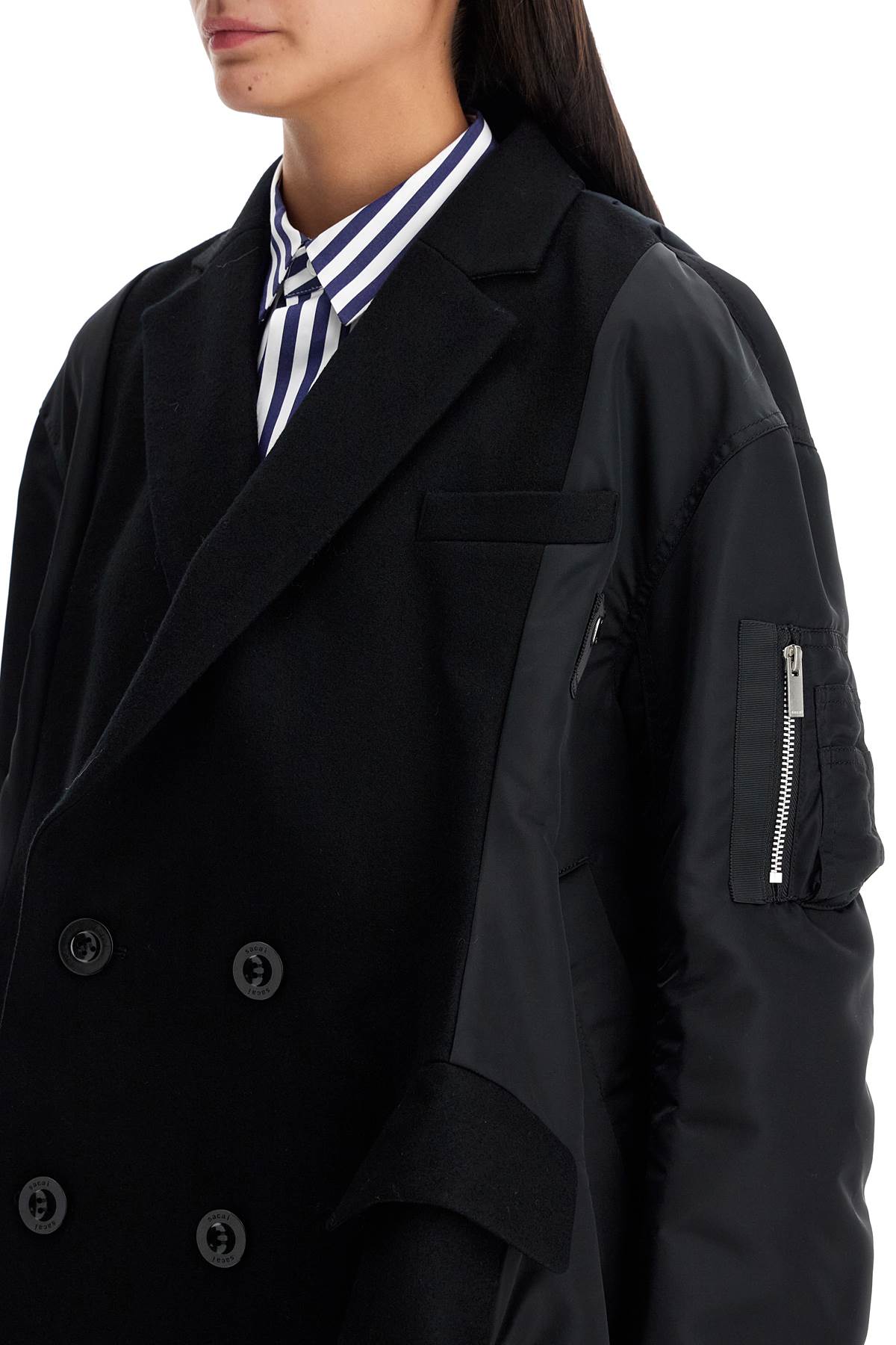 Sacai Hybrid Wool & Nylon Bomber Jacket image 3