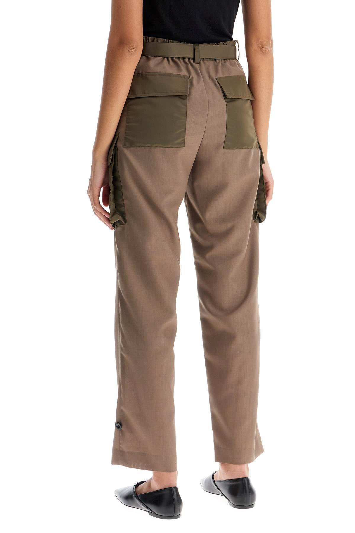 Sacai Women's High-Waisted Cargo Pants with Nylon Inserts image 2