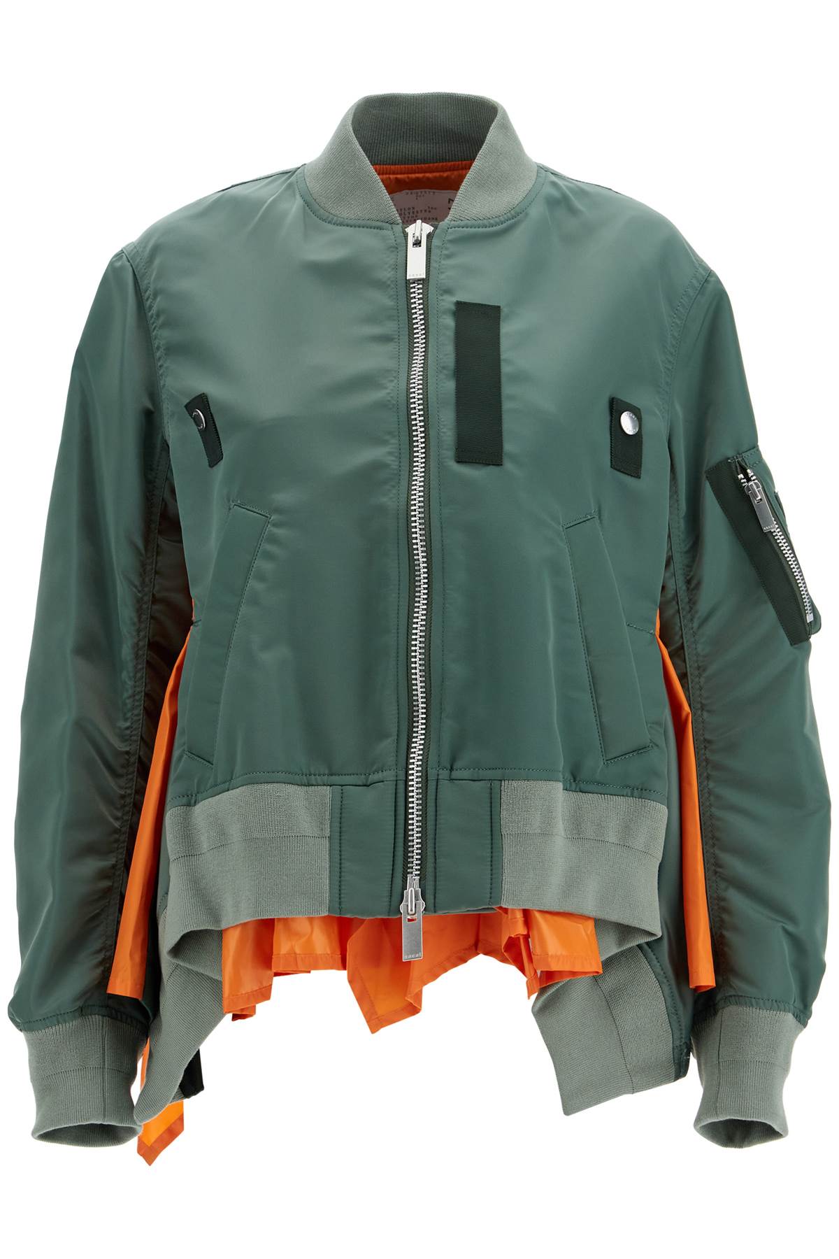 Sacai Leather and Nylon Bomber Jacket image 0