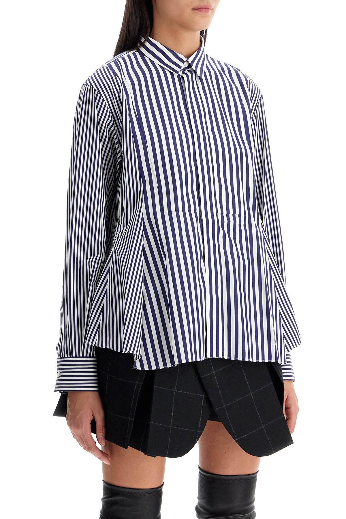 Sacai Striped Patchwork Poplin Shirt image 1