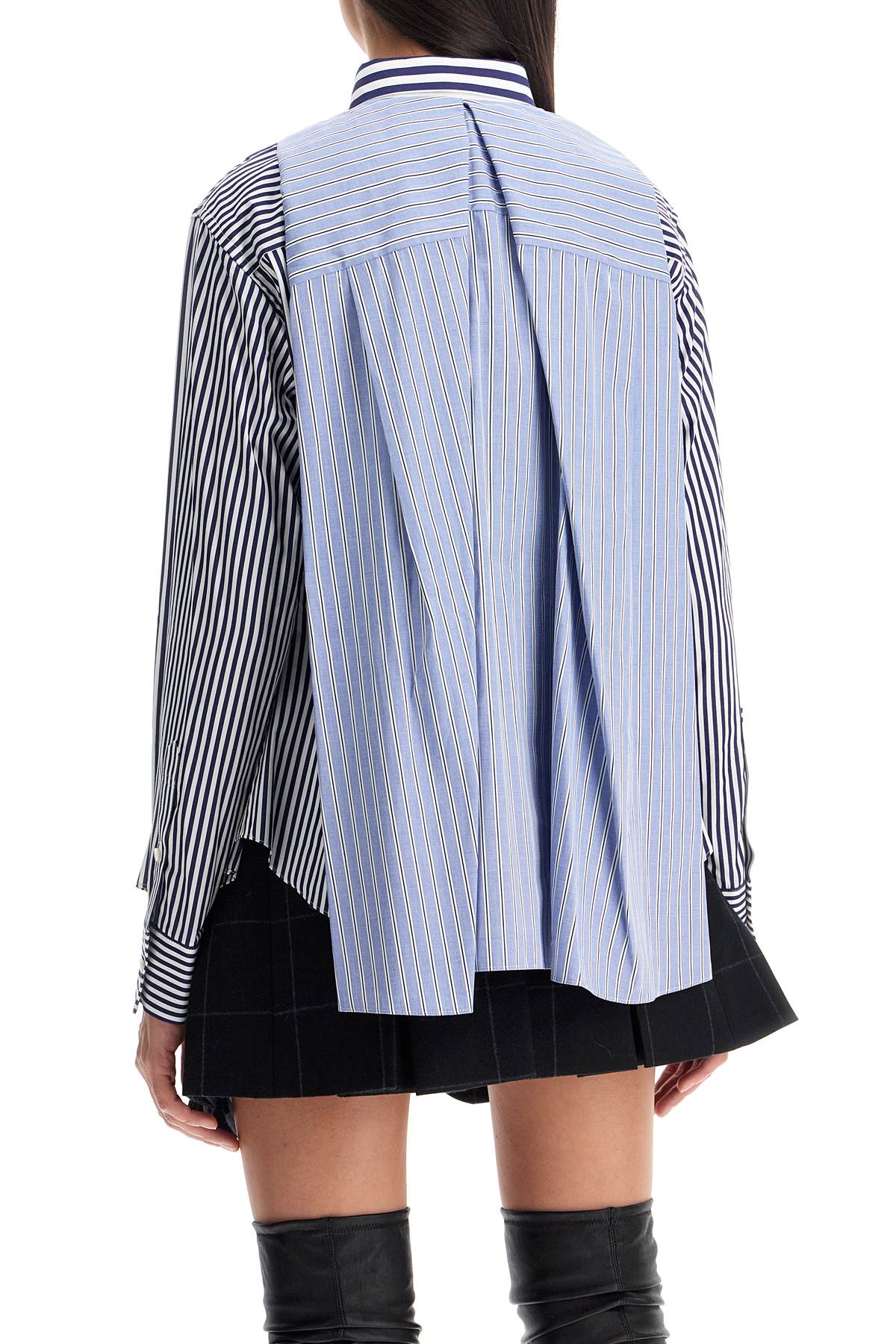 Sacai Striped Patchwork Poplin Shirt image 2