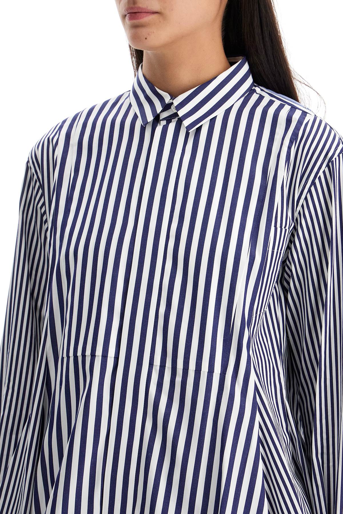 Sacai Striped Patchwork Poplin Shirt image 3