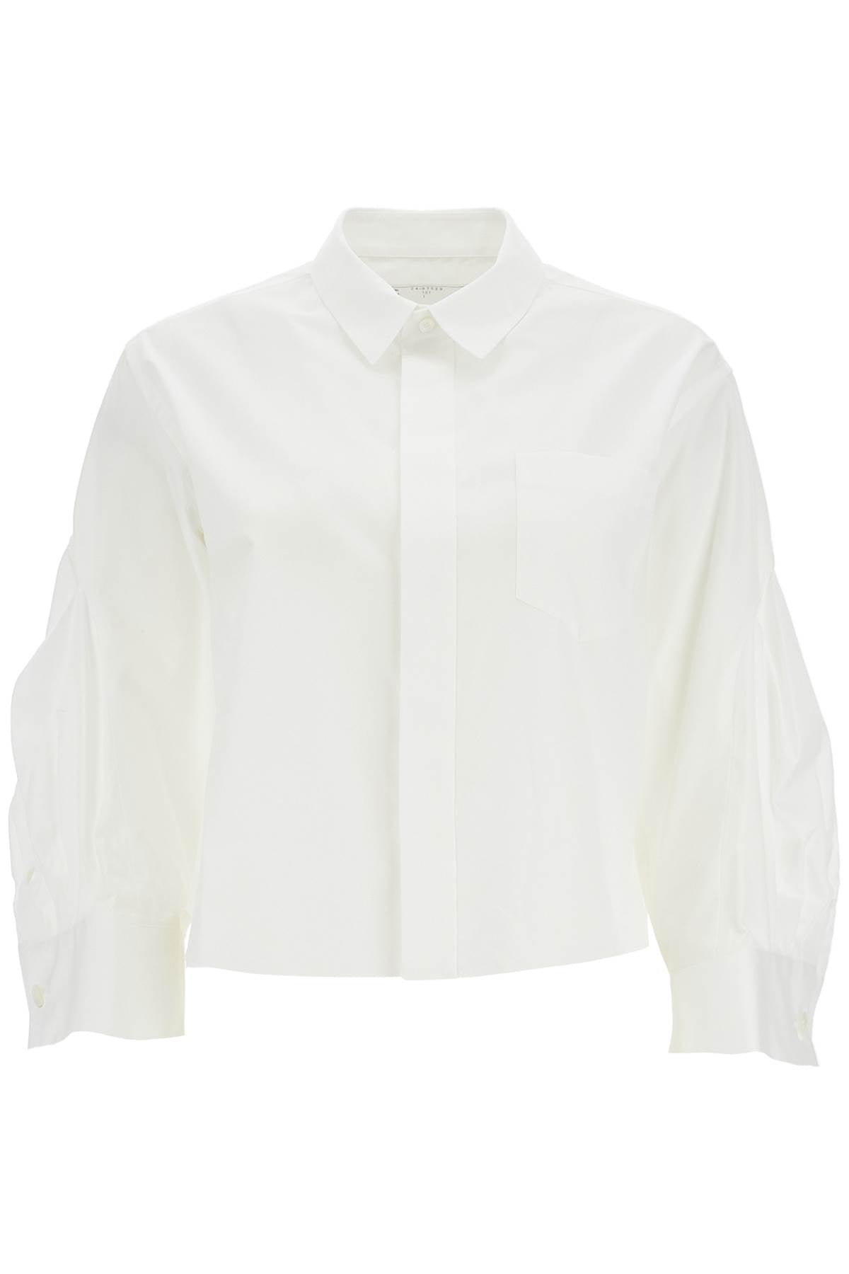 Sacai Boxy Cotton Poplin Shirt with Wide Sleeves image 0