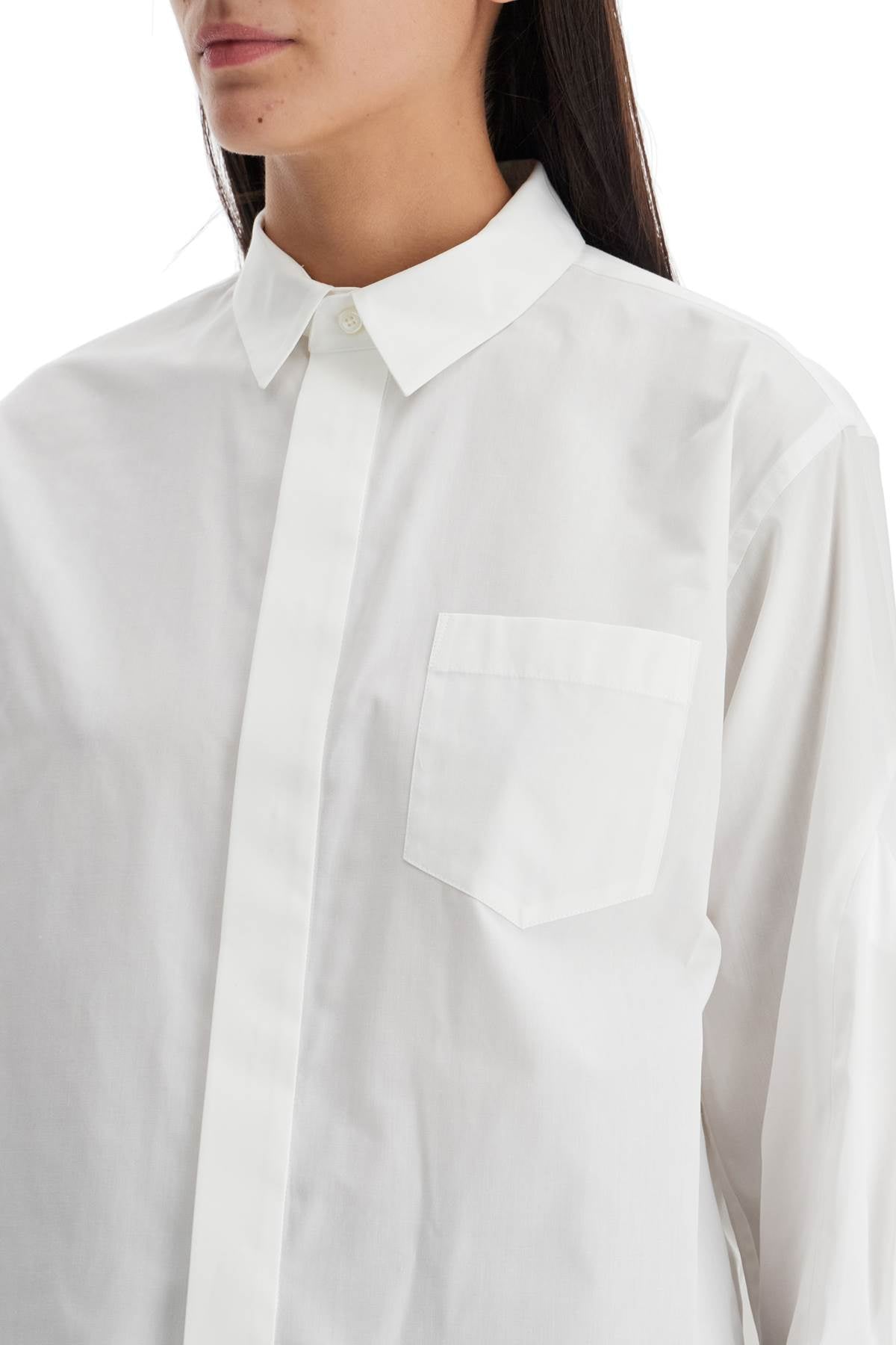 Sacai Boxy Cotton Poplin Shirt with Wide Sleeves image 3