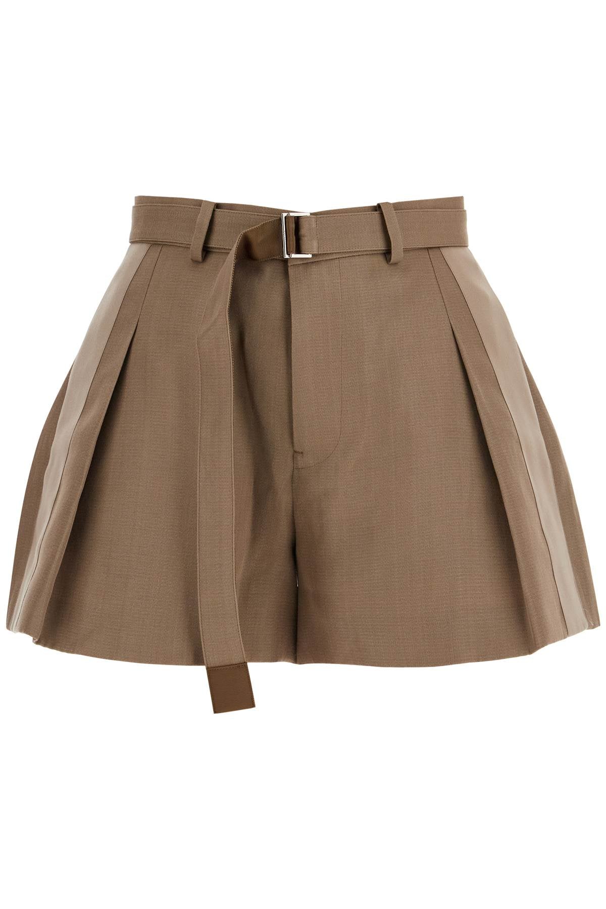 Sacai Silk and Cotton Blend High-Waisted Shorts Set image 0