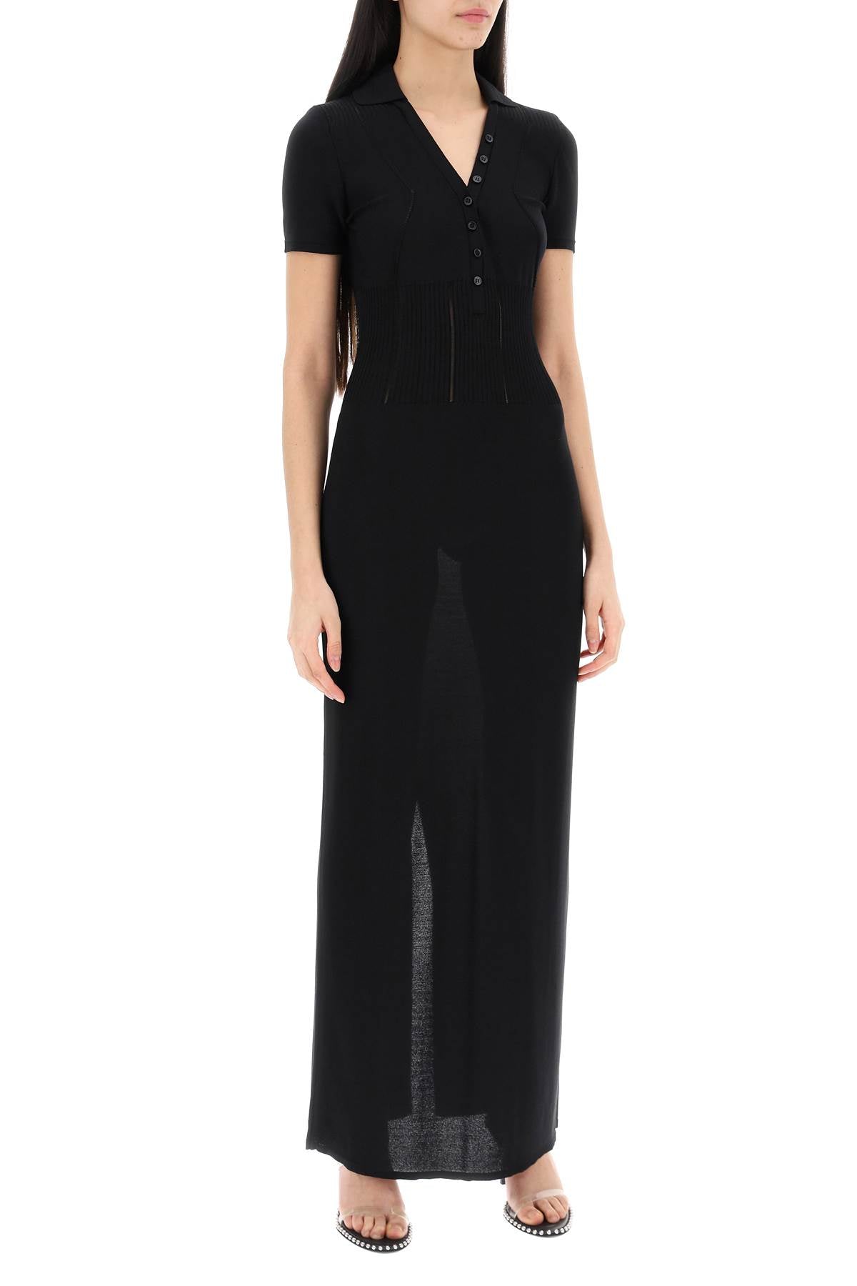 Jacquemus 'Yauco' Ribbed Maxi Dress with Openwork Embroidery image 1