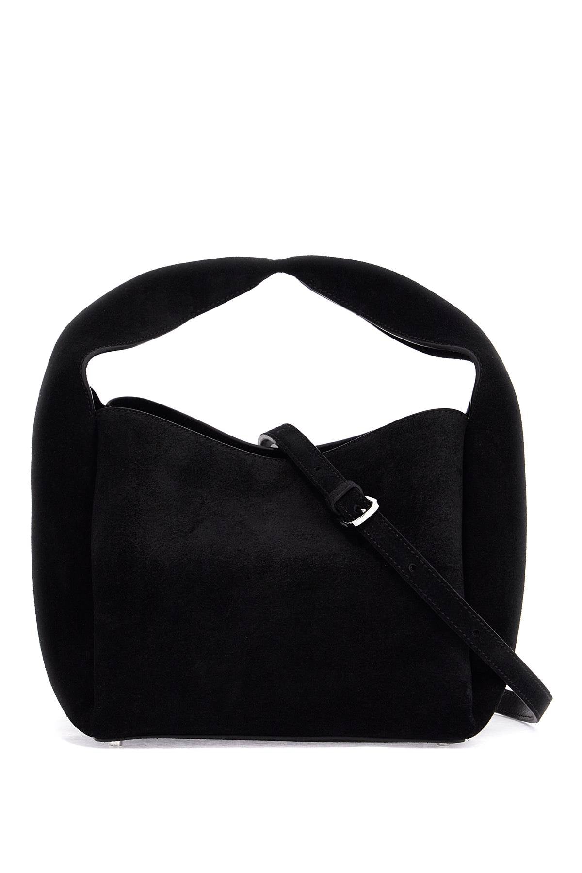 Toteme bucket bag in black calf leather with adjustable shoulder strap image 0