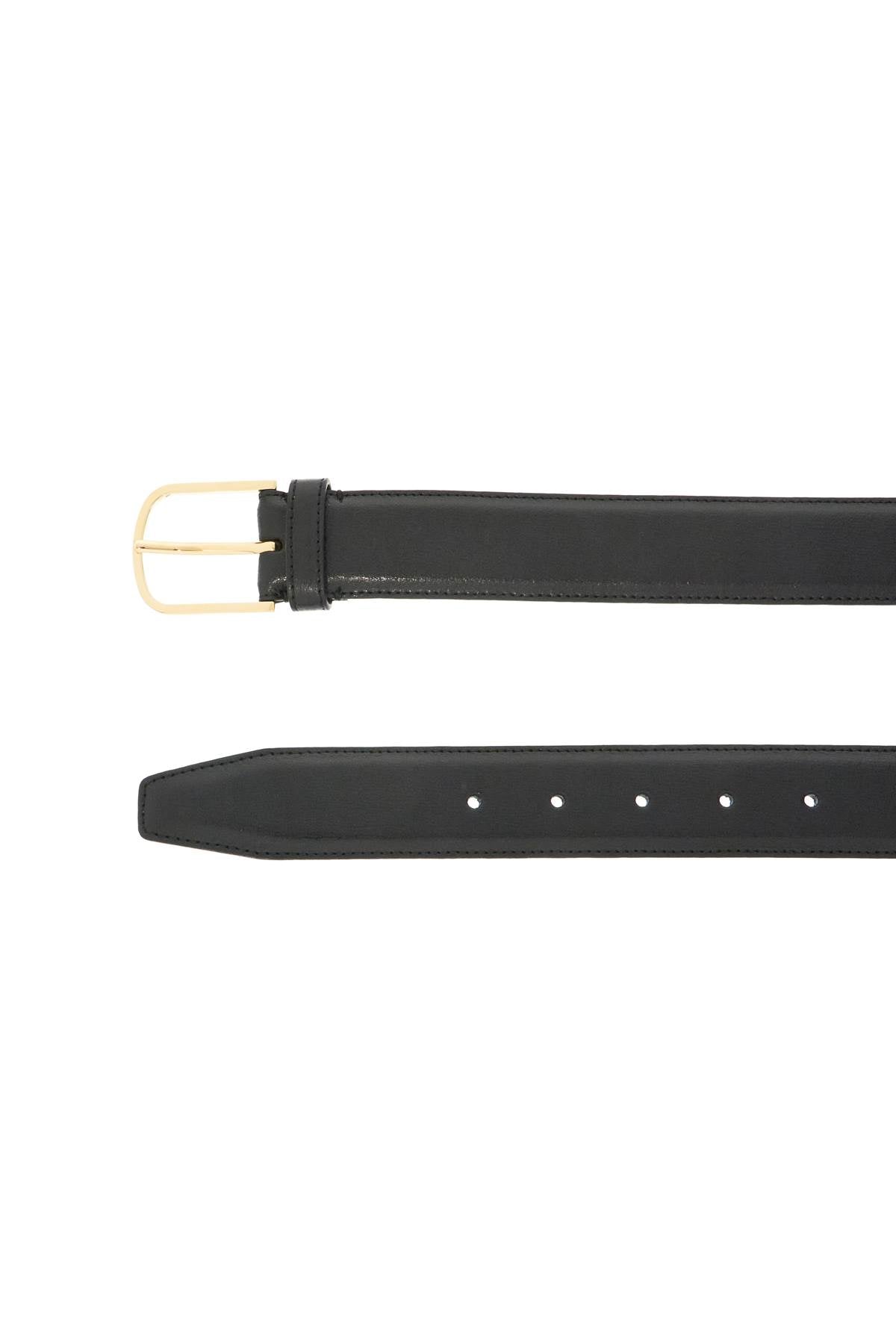 Toteme Wide Leather Belt with Gold Buckle image 1