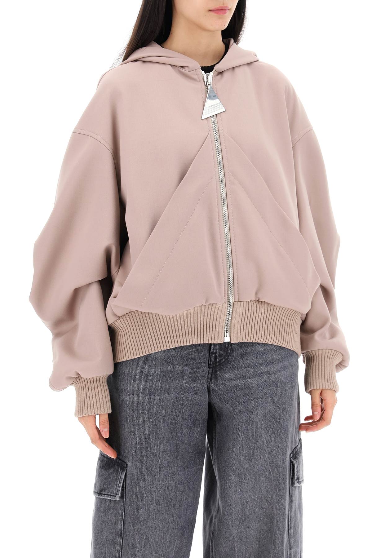 The Attico Oversized Hooded Virgin Wool Bomber Jacket image 1