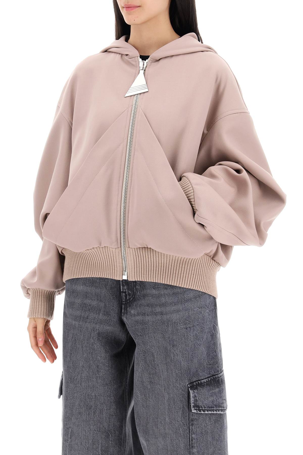 The Attico Oversized Hooded Virgin Wool Bomber Jacket image 3