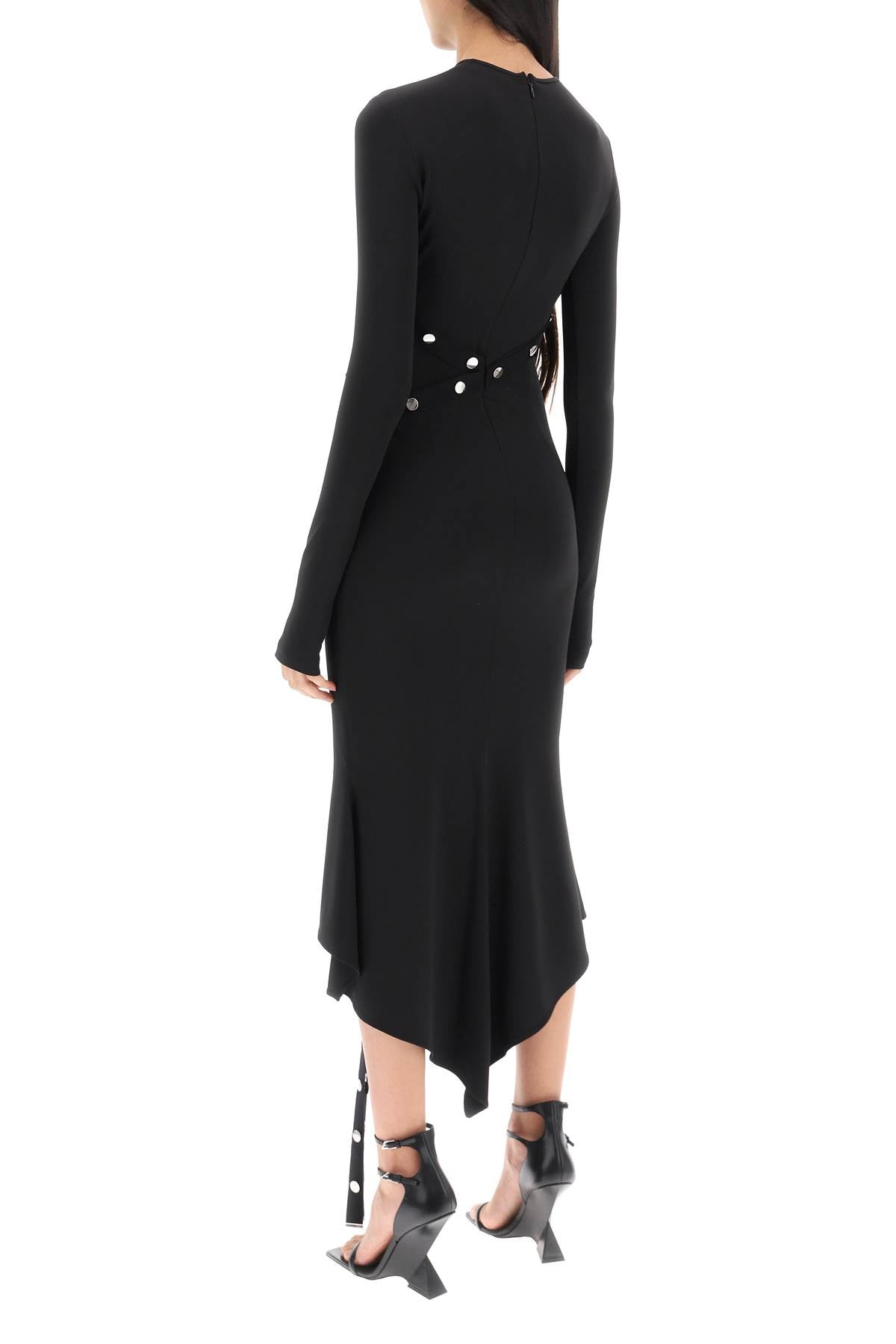 The Attico Asymmetric Snap-Button Jersey Midi Dress image 2