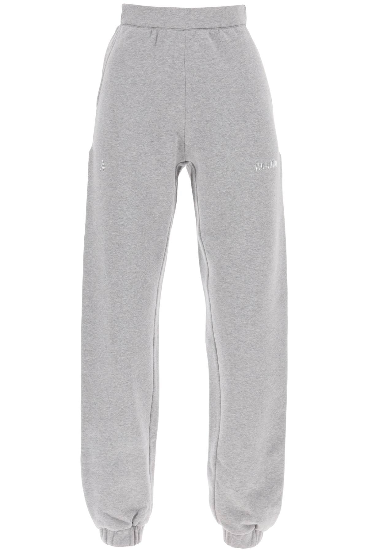 The Attico Fleece-Back Cotton Joggers with Metallic Logo image 0