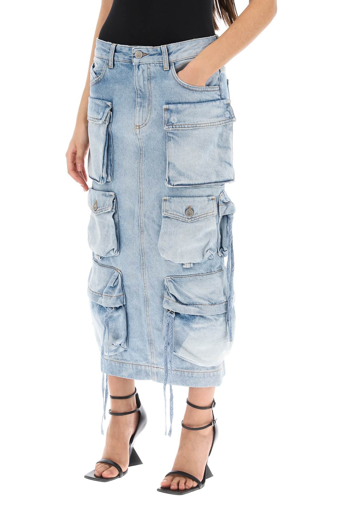 The Attico cargo denim skirt image 3