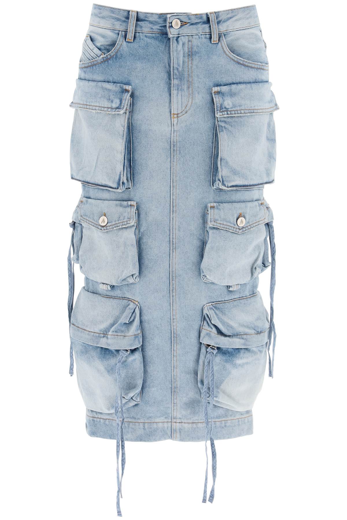 The Attico cargo denim skirt image 0