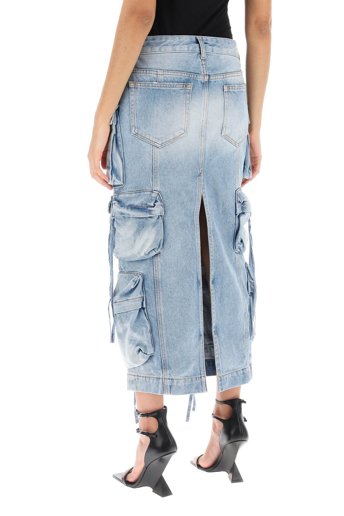 The Attico cargo denim skirt image 2