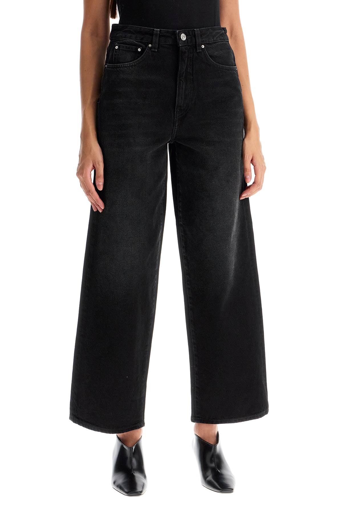 Totême Cropped Flared Jeans - Washed Organic Cotton Denim image 1