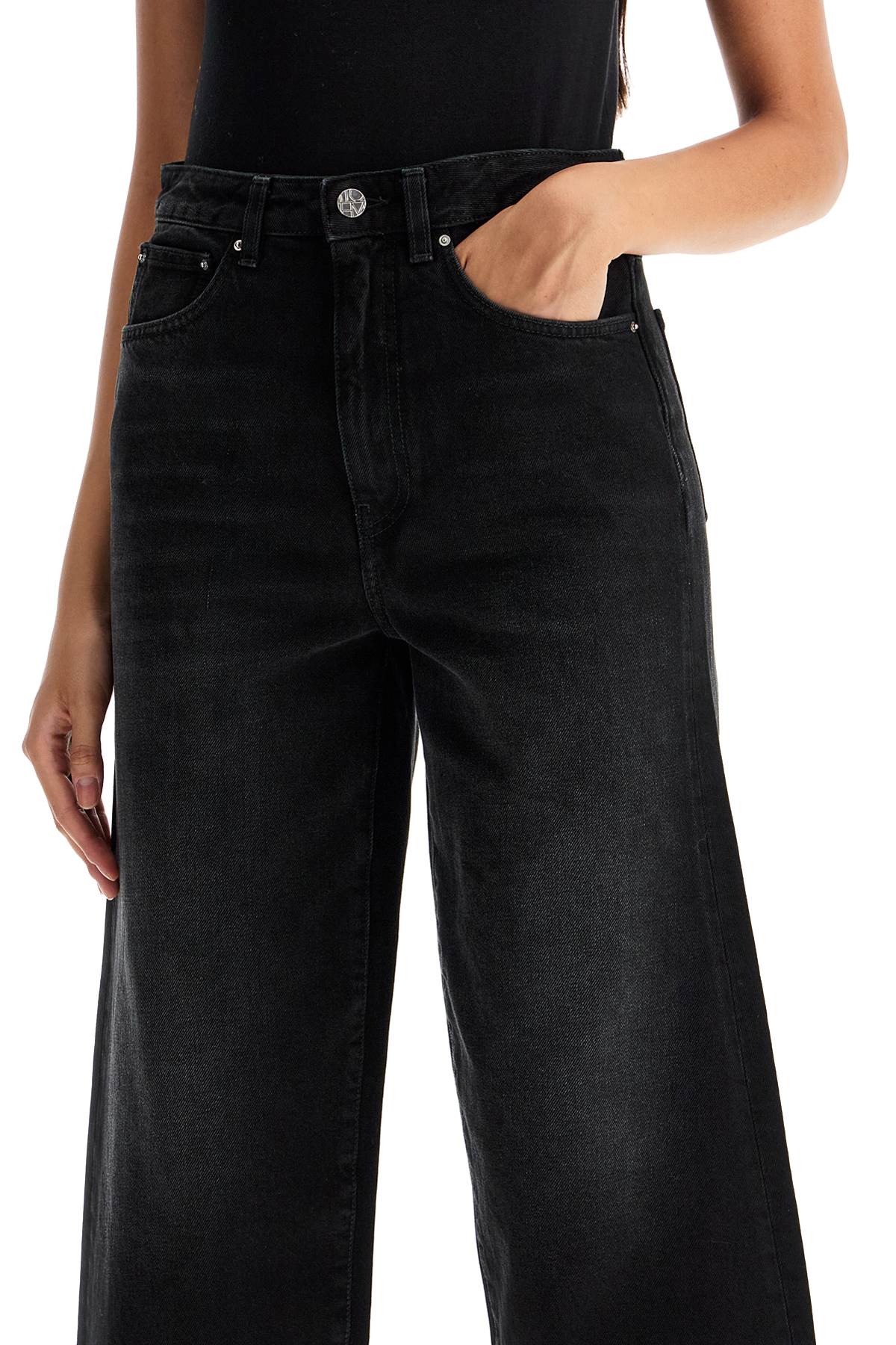 Totême Cropped Flared Jeans - Washed Organic Cotton Denim image 3