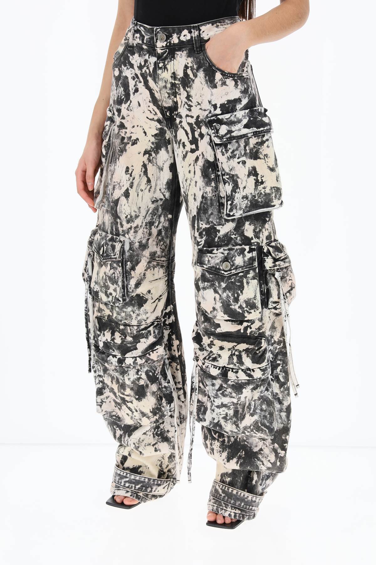 The Attico fern stained-effect cargo jeans image 3