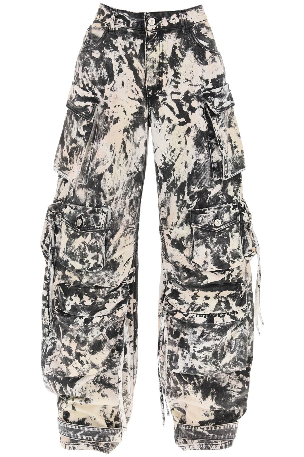 The Attico fern stained-effect cargo jeans image 0