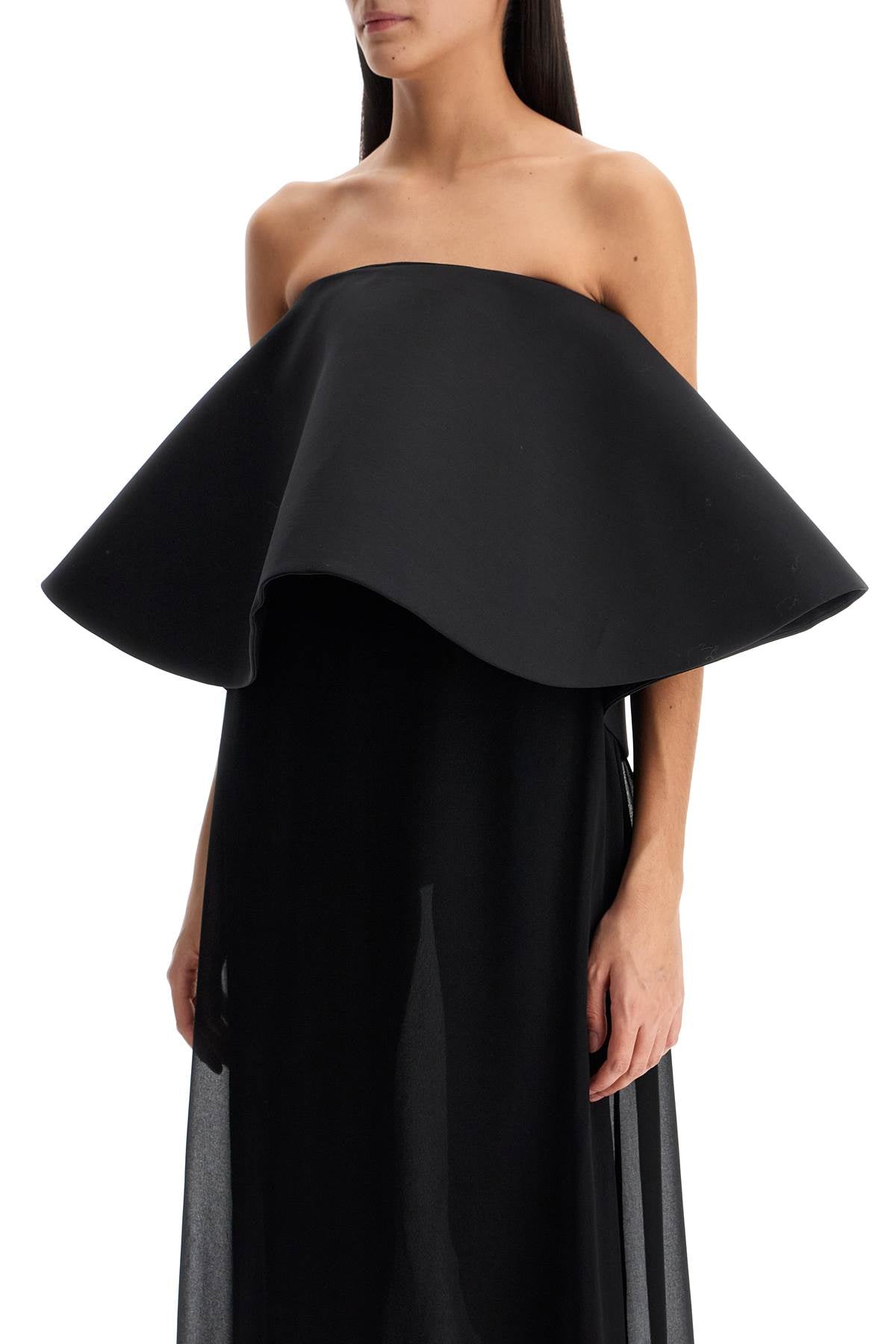 Jacquemus 'Le Vela' Maxi Dress: Wide & Flared Chiffon with Wool & Silk Ruffle image 3