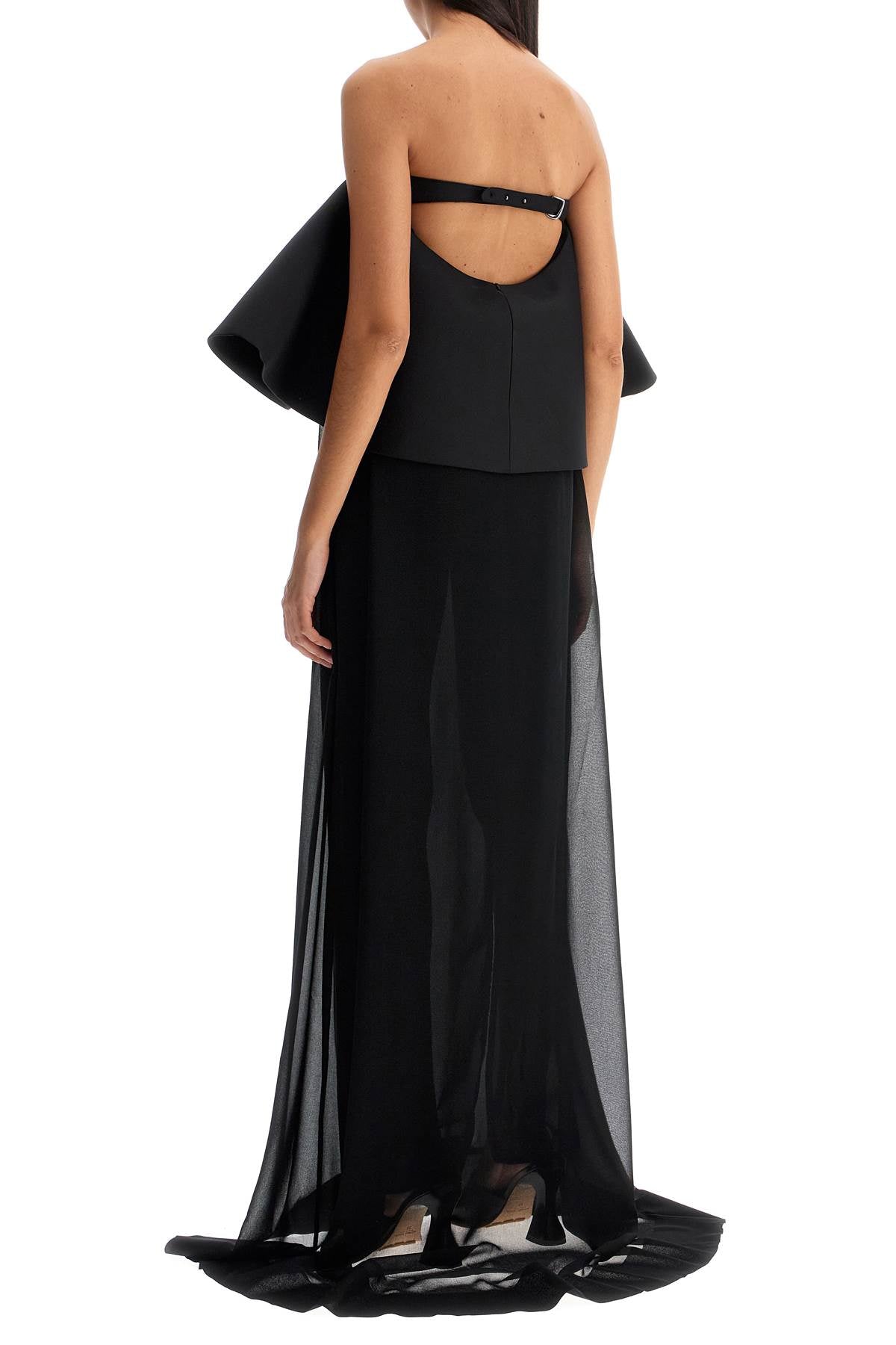 Jacquemus 'Le Vela' Maxi Dress: Wide & Flared Chiffon with Wool & Silk Ruffle image 2