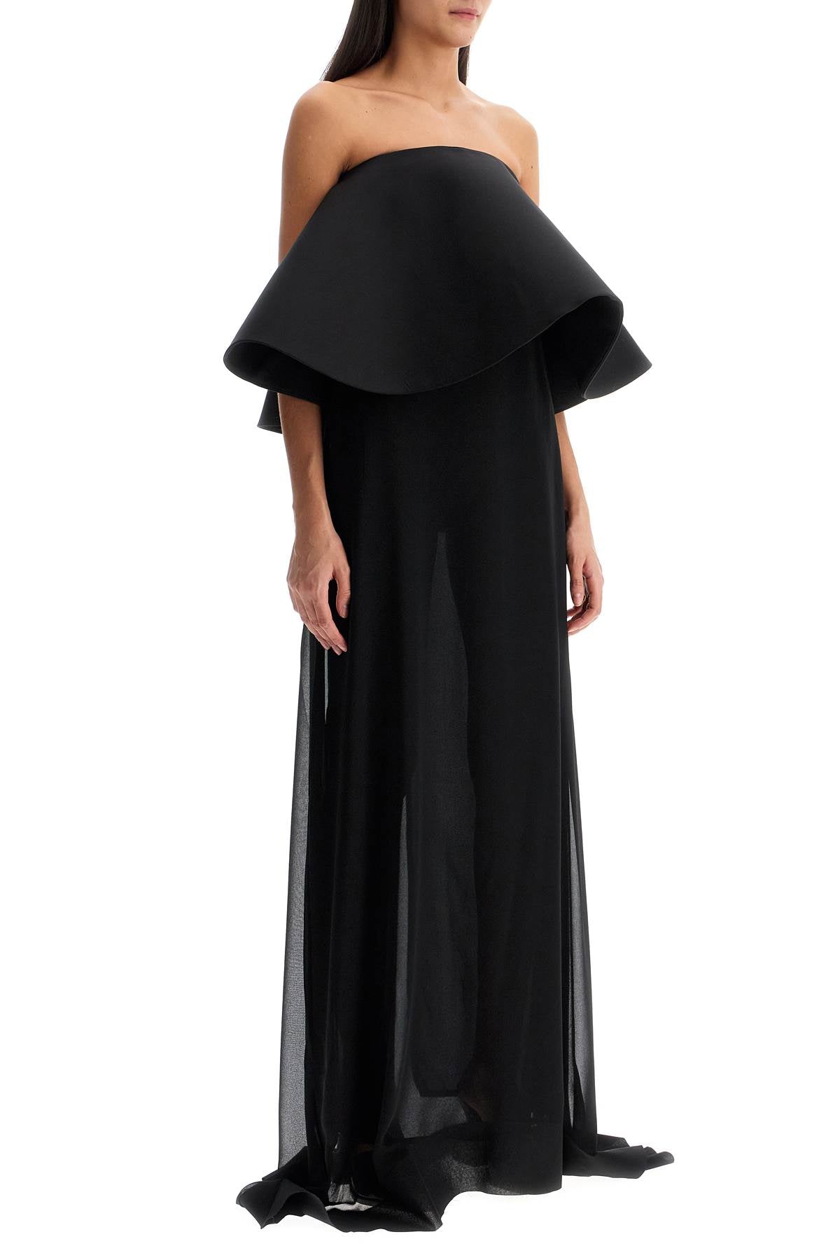 Jacquemus 'Le Vela' Maxi Dress: Wide & Flared Chiffon with Wool & Silk Ruffle image 1