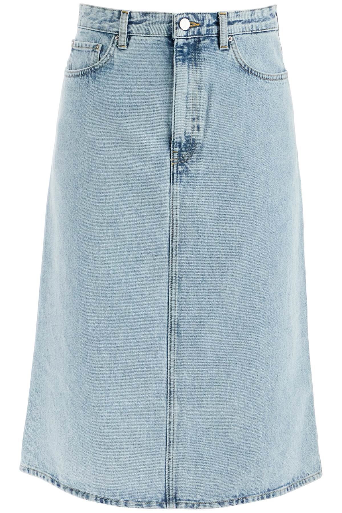 Totême Light Wash Denim Midi Skirt image 0