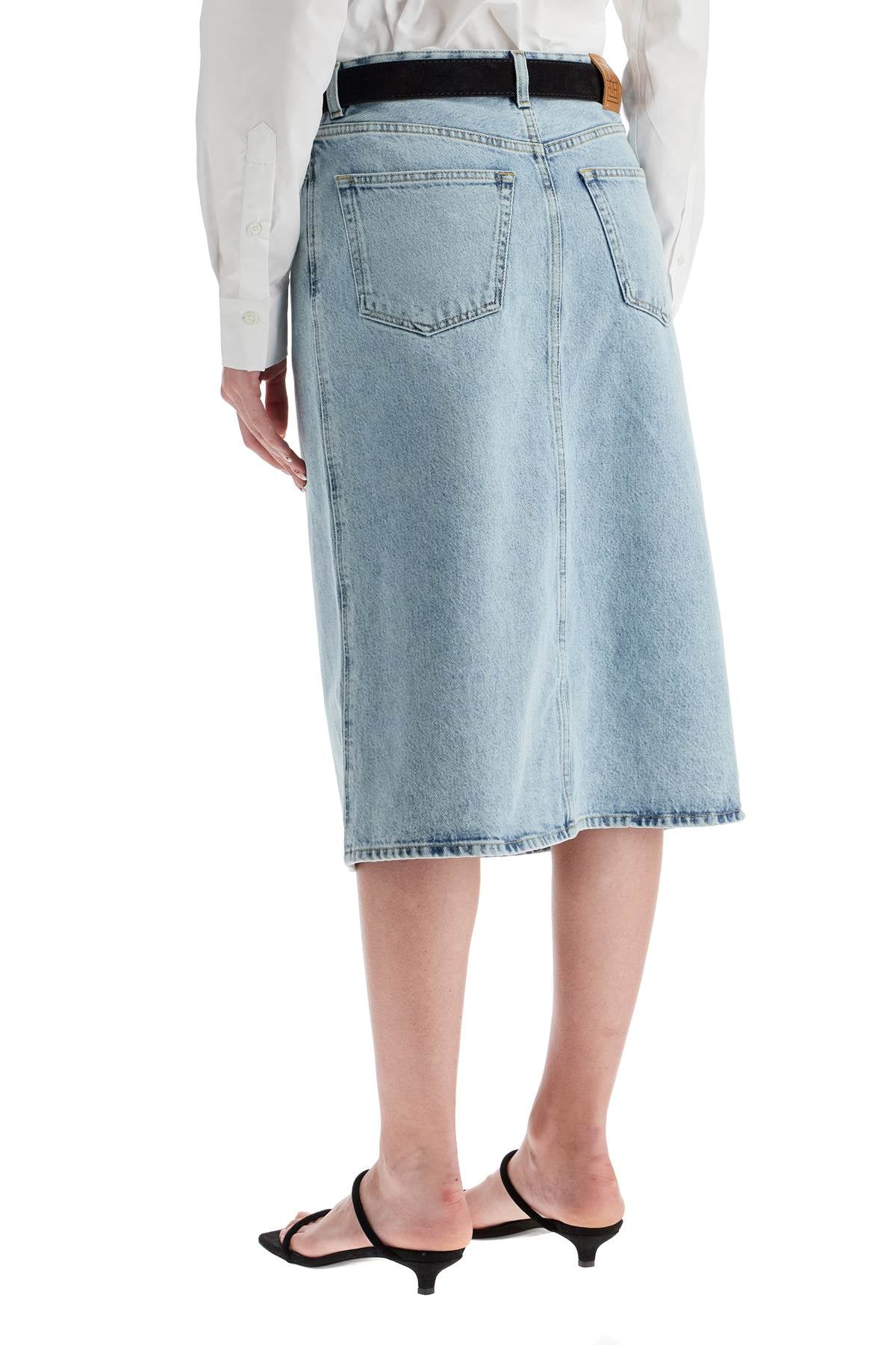 Totême Light Wash Denim Midi Skirt image 2