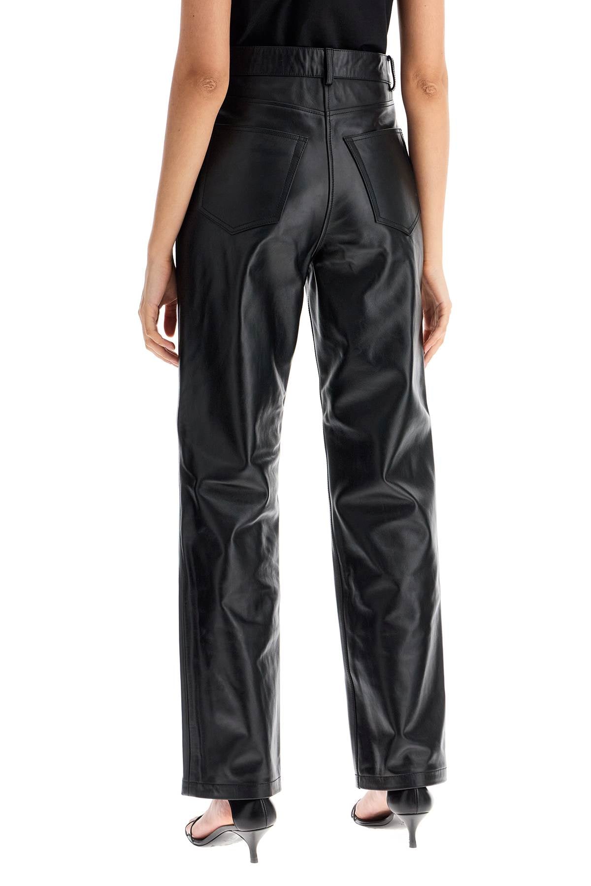 Toteme Straight Leather Pants for Men image 2