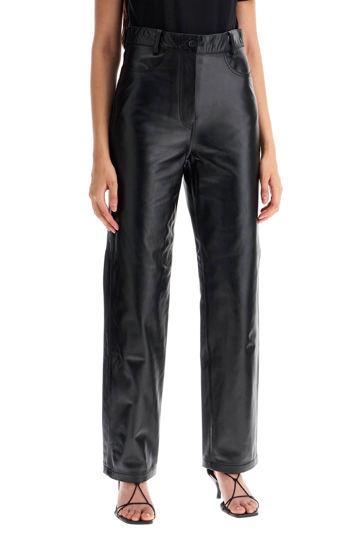 Toteme Straight Leather Pants for Men image 1