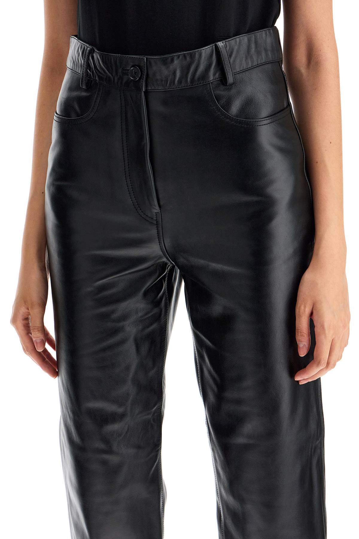 Toteme Straight Leather Pants for Men image 3