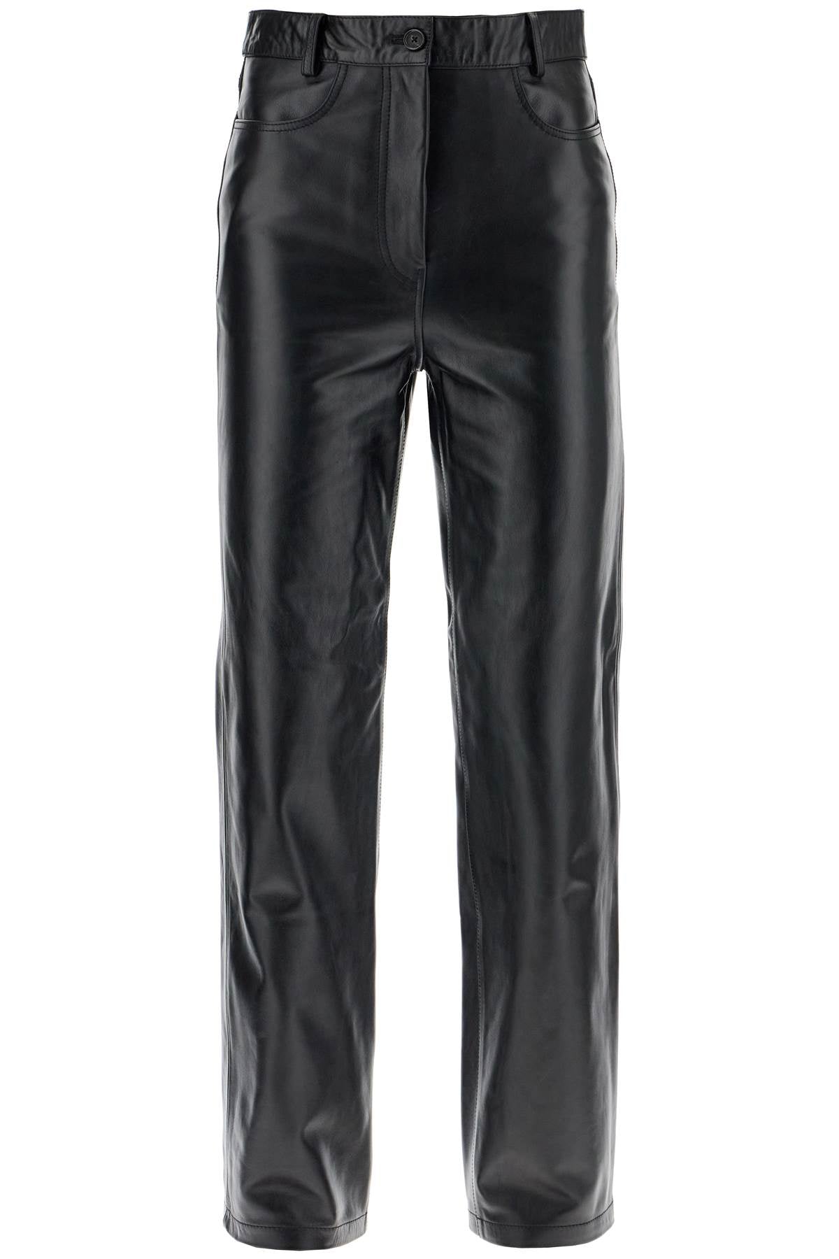 Toteme Straight Leather Pants for Men image 0