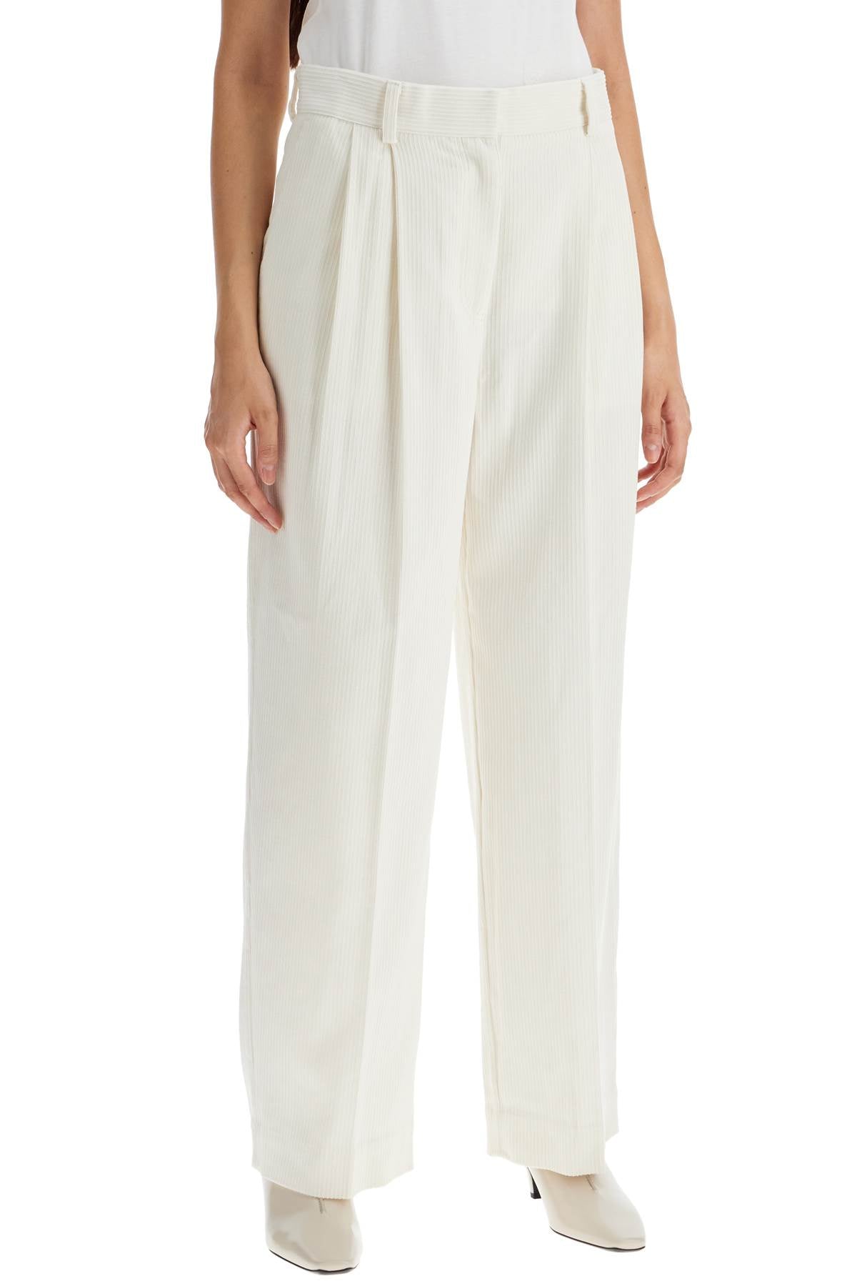 Totême Straight Double-Pleated Silk & Cotton Corduroy Pants image 1