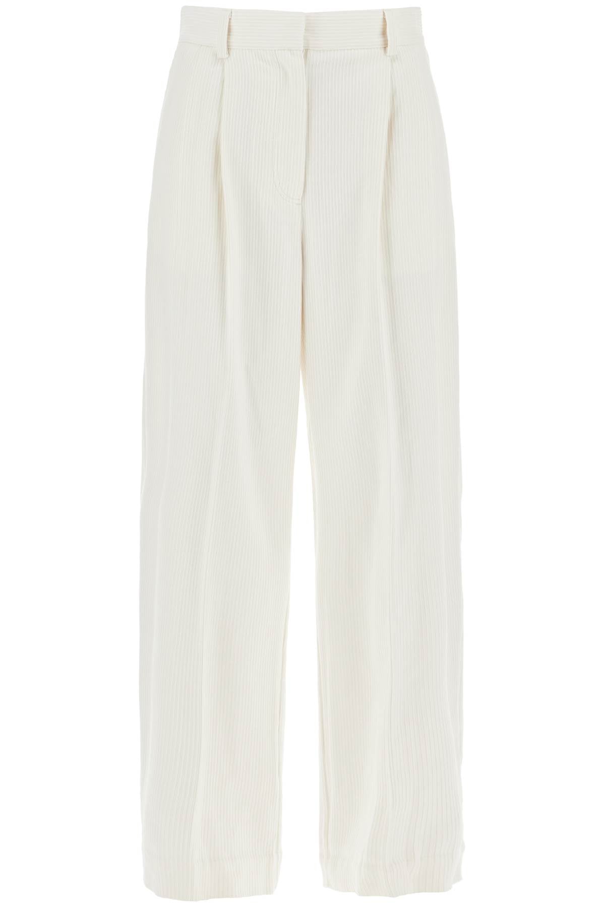 Totême Straight Double-Pleated Silk & Cotton Corduroy Pants image 0