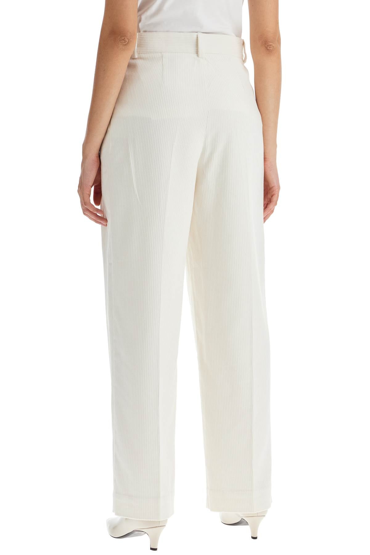 Totême Straight Double-Pleated Silk & Cotton Corduroy Pants image 2