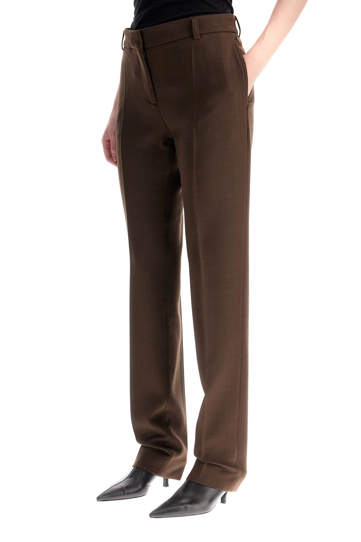 TOTEME Low-Waist Slim Fit Stretch Wool Twill Pants image 3