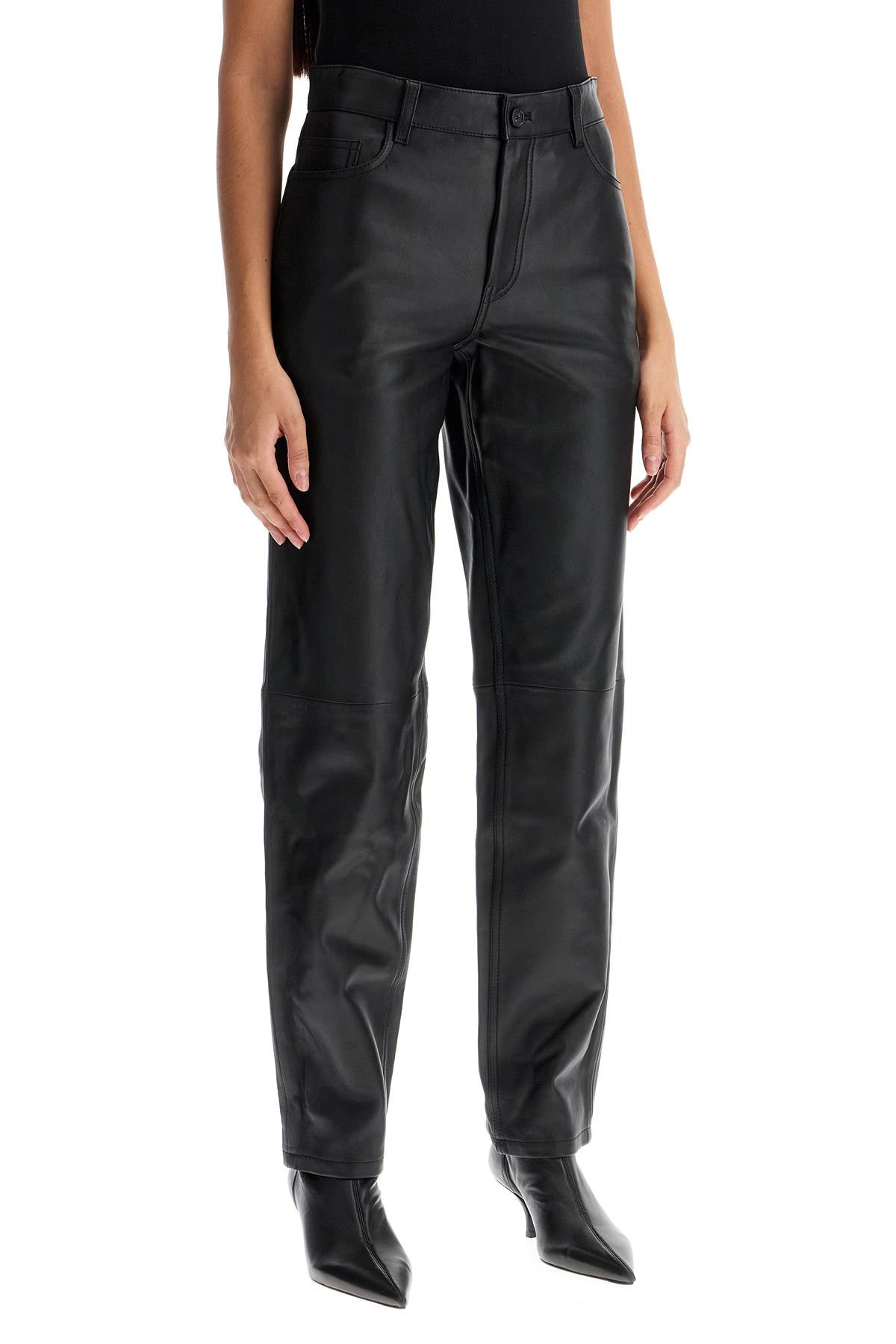 Toteme Women's Five-Pocket Leather Pants - Classic Tapered Fit image 1