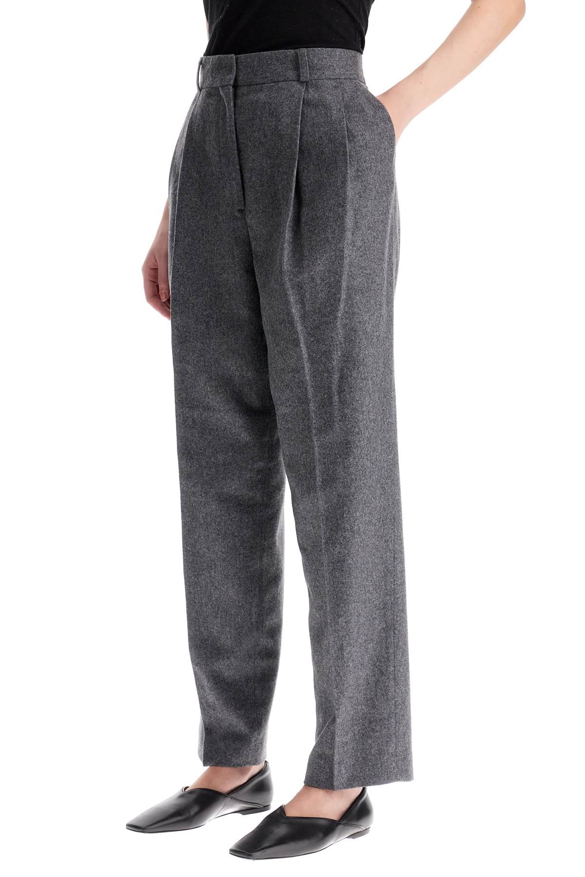 Toteme Double Pleated Wool Flannel Trousers image 3