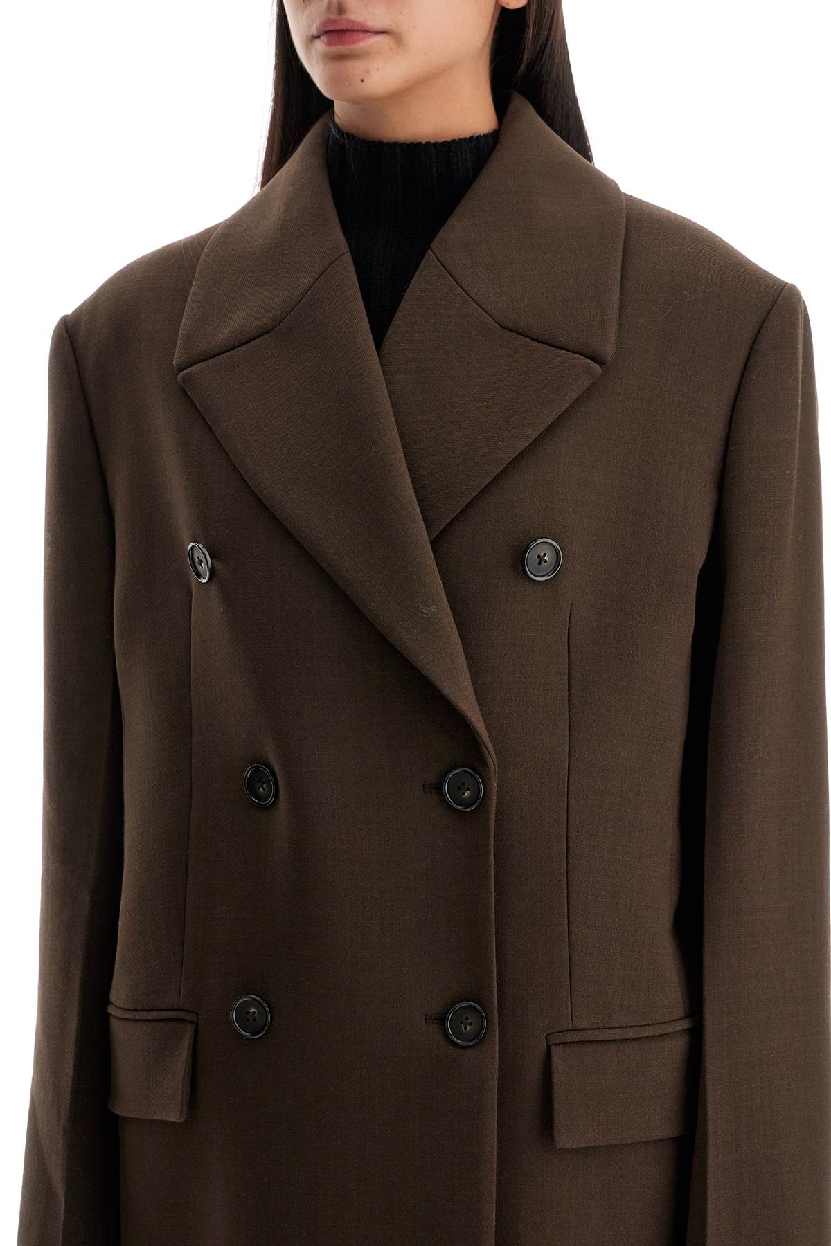 Toteme Wide Double-Breasted Wool Coat image 3