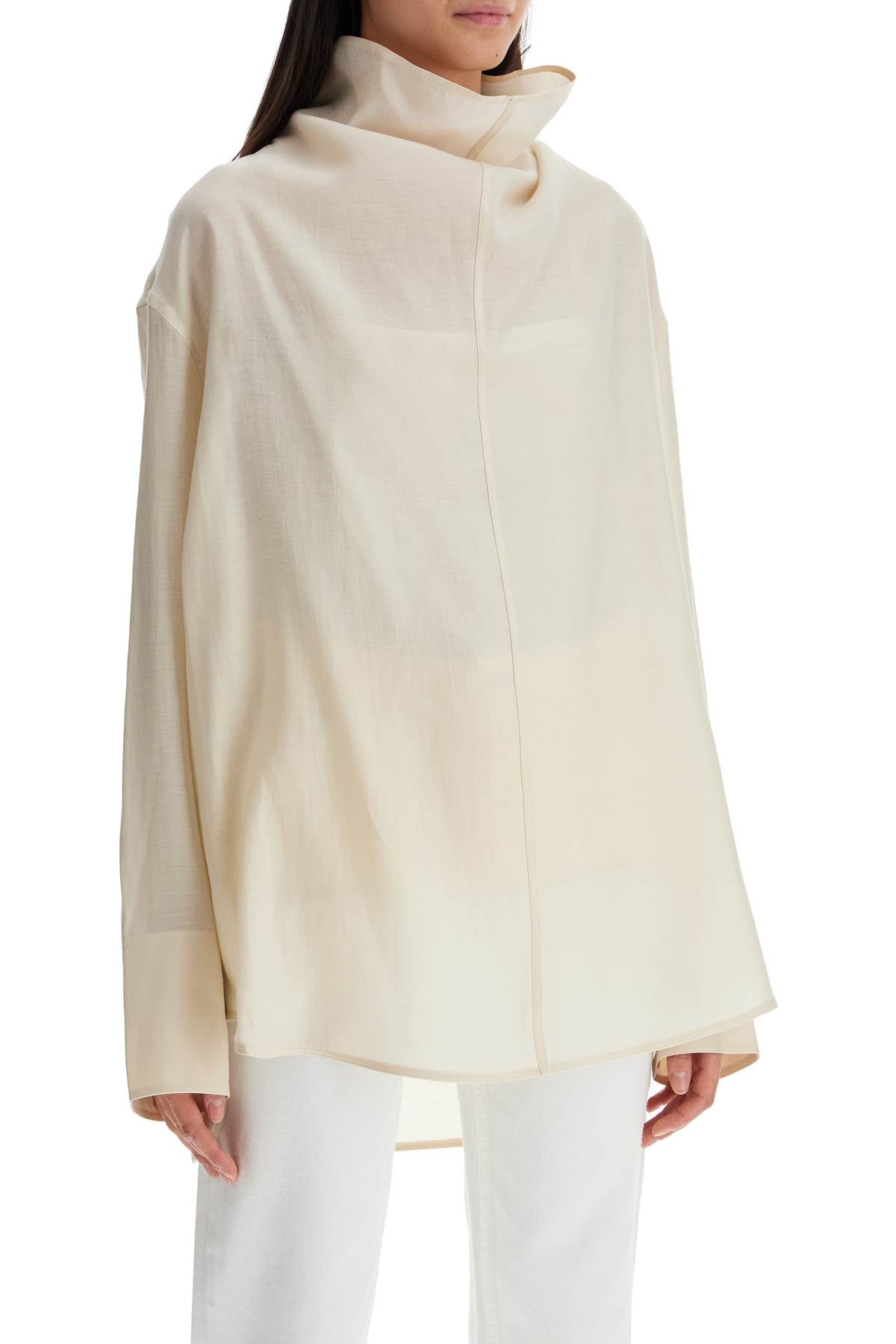 Totême Oversized High-Neck Organza Blouse image 1