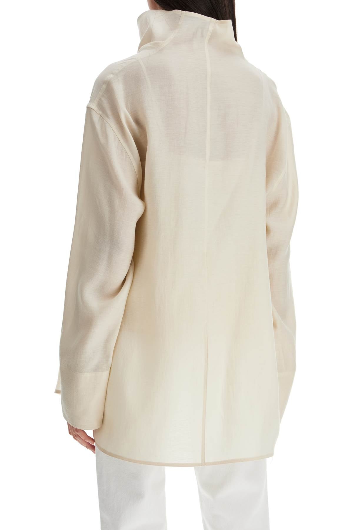 Totême Oversized High-Neck Organza Blouse image 2