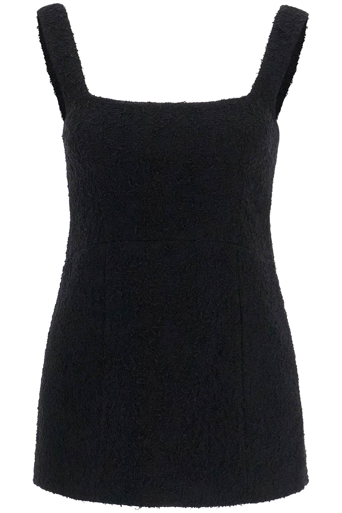 Toteme black boucle top without sleeves square neck image 0