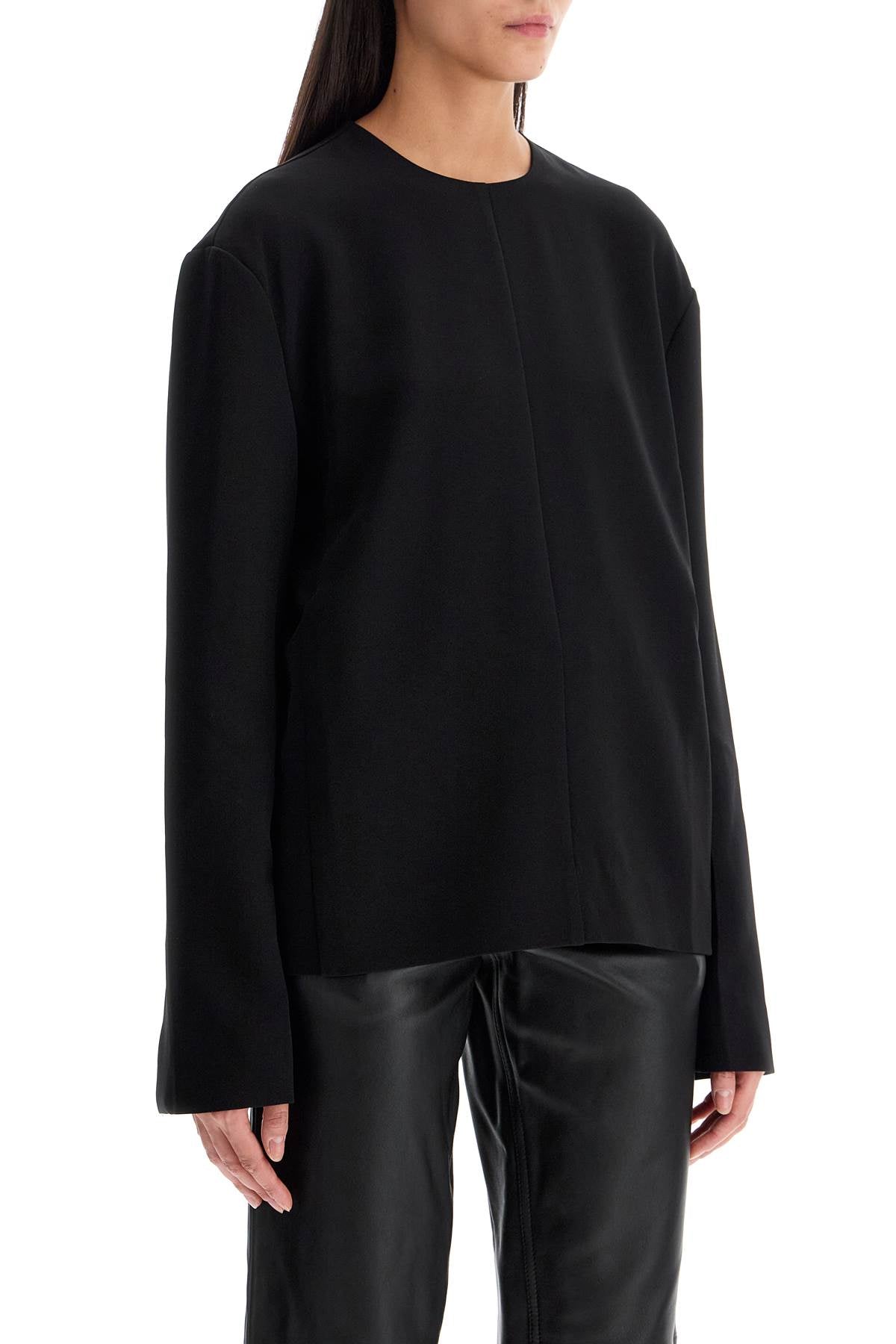 Totême Long Sleeve Cady Top - Wide and Square Cut image 1